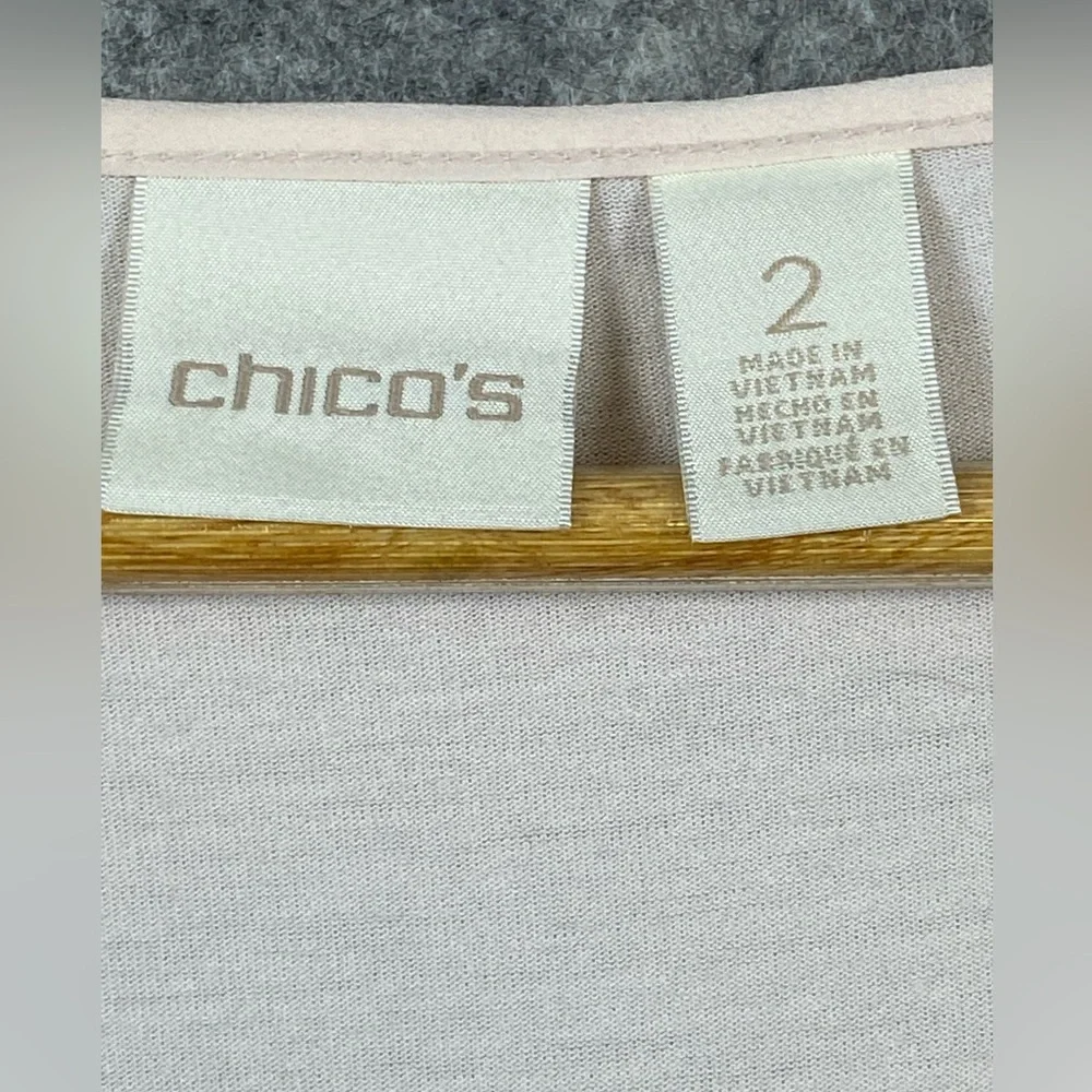 Chico’s Cardigan Sweater 2 Piece Set Size 2(L) Pale Pink‎ Brown Ombré Open Front